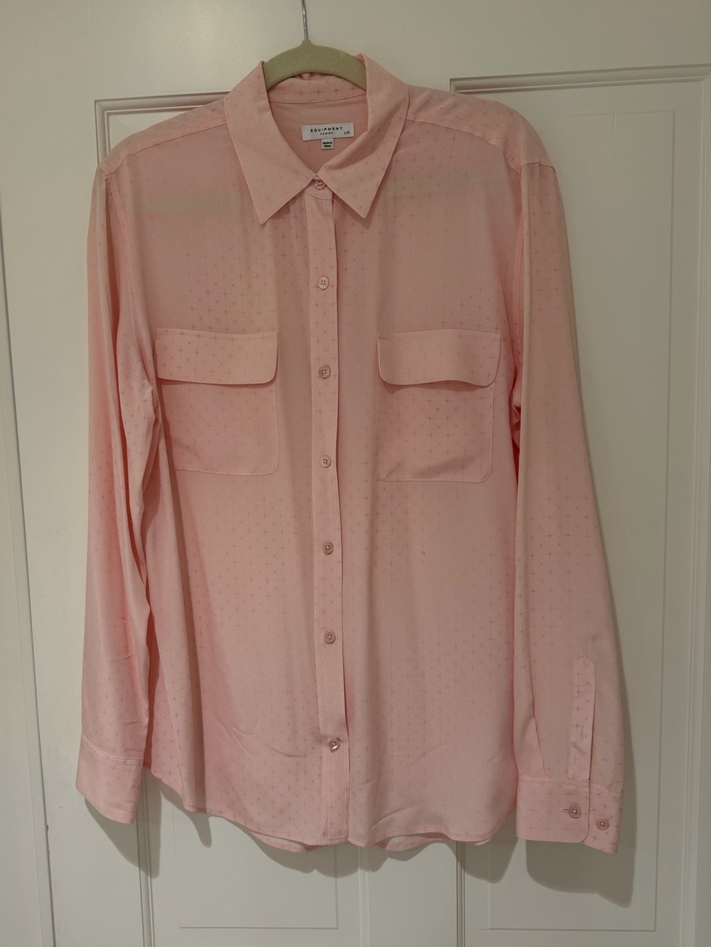 Equipment Pale Pink Silk Button-Up Blouse